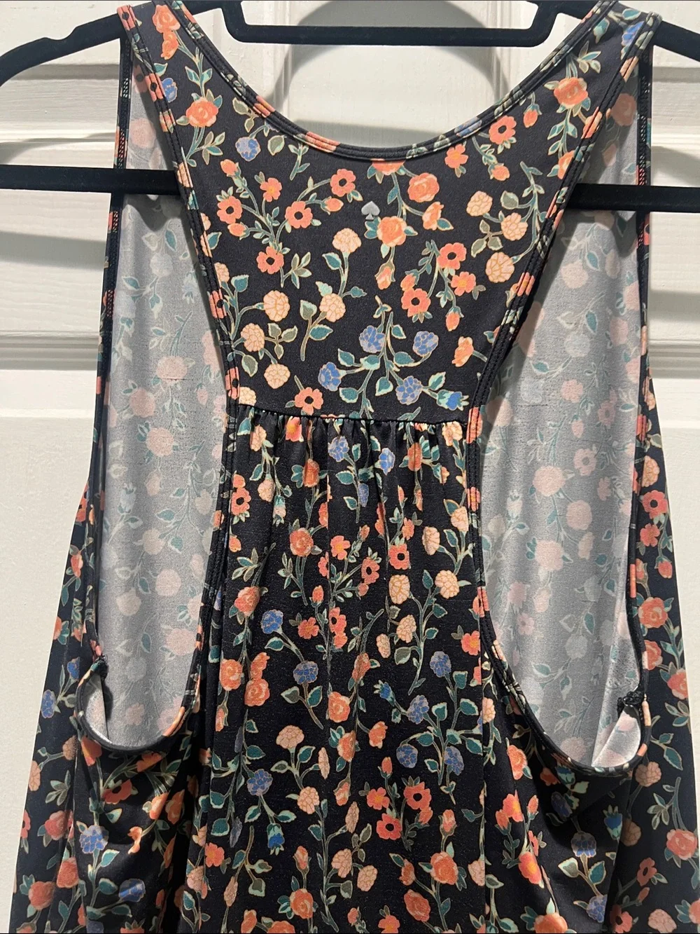 kate spade Black Tank Top with Coral, Blue & Black Floral Print